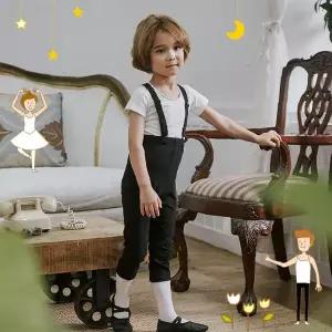 아동 댄스복 남자아이 멜빵바지 7부 레깅스 스판 스트레치 연습복 무용의상