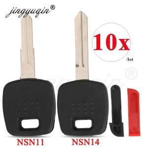 Jingyuqin 10x 닛산 A33/A32 트랜스 폰더 키 쉘 교체 Fob 자동차 커버 케이스 NSN14/NSN11 Uncut Blank Bla