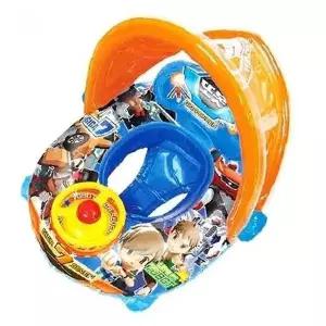 유아 물놀이 튜브 캐릭터 차양막 안전손잡이 보행기형 수영장 해변 여름용품