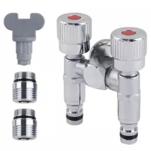 좁은공간 두대 더블형 세탁기수도꼭지 세면대수전