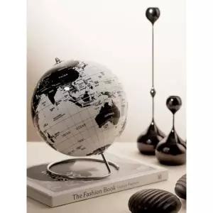 세련된 라인 지구본 교육용 촬영 소품 메탈 블랙 아크릴 화이트 꾸미기용 영문