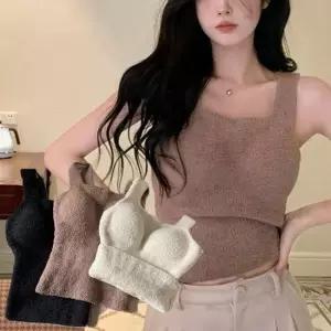 [라일리여성언더웨어] Rly 파크리 기모 발열 올인원 니트 브라탑 롱 나시