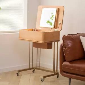 화장대 이동식 작은 화이트골드프레임 수납장 정리함