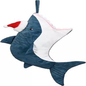 발레리 매들린 21인치 크리스마스 스타킹 장식 이름표가 달린 다크 블루 샤크 플러시 벽난로 장식용 패브릭