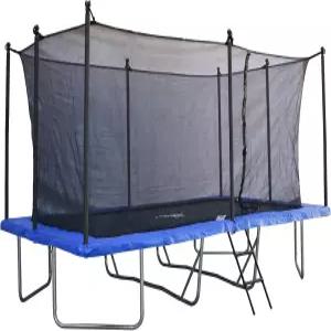 팀슨 바이 크라운텍 15x9FT 대형 직사각형 트램펄린 인클로저 네트 및 사다리 야외용 블랙