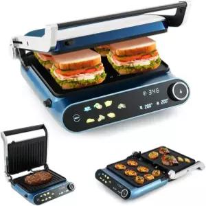 ARLIME 파니니 그릴 프레스 샌드위치 메이커 LED 터치 패널이 장착된 1200W 전기 7가지 모드 식기세척기