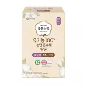 좋은느낌 체내형 생리대 유기농 순면 탐폰 레귤러 12개 MNS