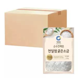 청정원 천일염 굵은 소금 대용량 조미료 2.5kg 6개 천일염 굵은 소금 2.5kg x 6개 (박스) MNA