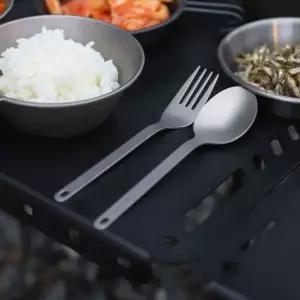 아베나키 캠핑 백패킹 1인용 스푼 포크 세트 티타늄 커틀러리 MNA