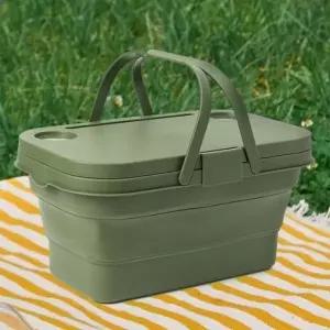 2in1 캠핑 테이블 폴딩박스 카키 캠핑수납박스 다용도박스