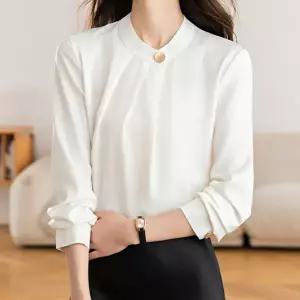 [패션시그널]원버튼넥포인트 블라우스 65BCC1