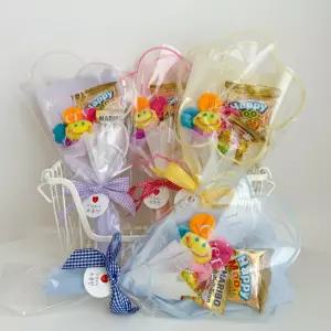 레인보우 스마일꽃 간식 3종 꽃다발 하리보 젤리 츄파춥스 사탕 축하 선물 세트 어린이집 유치원 학교 단체 졸업 입학 수료 초등 남아 여아 응원 학예회 재롱잔치 발표회