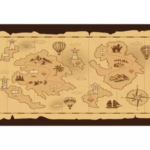 레트로 보물지도 해적 배경 포스터 양피지 인테리어 가죽