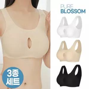 [퓨어블라썸][3종세트] 누디 크로스 에어홀 리커버리 브라 세트 빅사이즈