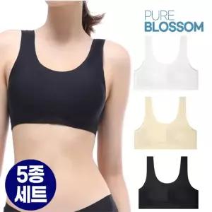 [퓨어블라썸] [5종세트] 심리스 누디 노와이어 브라탑 빅사이즈