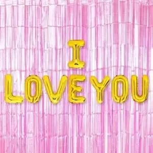 (은박풍선사랑골드+커튼메탈핑크세트) 파티 기념일