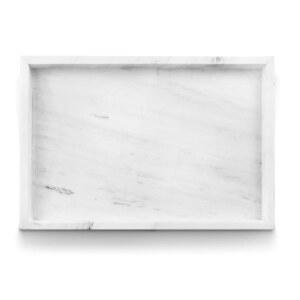 Yew & Tulip 천연 대리석 배니티 트레이, 욕실, 주방, 배니티, 홈 데코, 웨딩 등을 위한 스팟이 있는 네이처 화이트 마블 (12