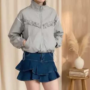 여성 러블리 프릴 레이스 봄용 바람막이 점퍼