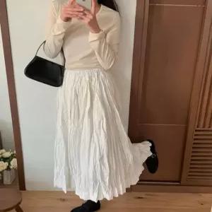 여성 플레어 여리여리 봄 면 밴딩 롱스커트