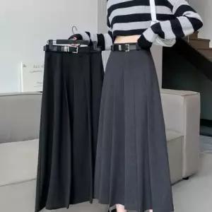 여자 가을겨울 데일리 하이웨이스트 롱스커트