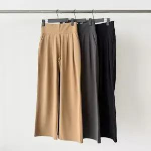 여성 통밴드 투핀턱 와이드핏 스타일 슬랙스