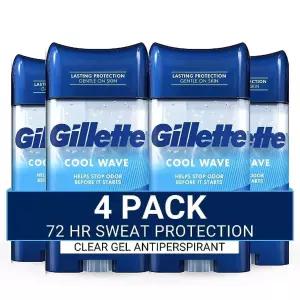 Gillette  데오도란트   투명 젤 쿨 웨이브 향 3.8oz(4팩)
