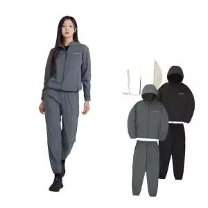 [디스커버리]24년 가을 이월/할인 여성 우븐나일론 에센셜트레이닝후드집업자켓/조거팬츠세트 DWTR34044...