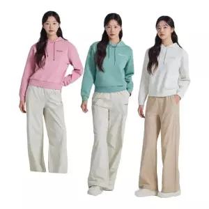 [디스커버리]24년 가을 이월/할인 여성 세미오버핏 세미크롭스몰로고후드티셔츠 DWHD41044 674860