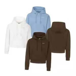 [디스커버리]26SS 봄 신상 여성 세미오버핏 스몰로고 후드티셔츠/스 티셔츠/간절기/춘추용/코튼폴리소재...