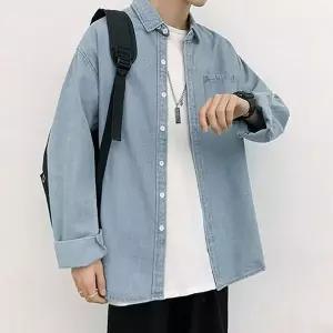 남여공용 CX703234 루즈핏 커플룩 데이트룩 가을 겨울 데님셔츠