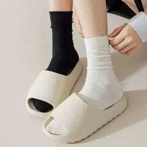 세트 무지 무압박 여성 5개 로퍼 학생 양말 패션양말 장목양말