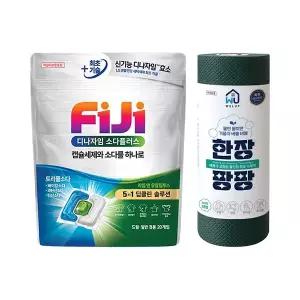 피지 소다플러스 캡슐세제 20입 + 웰업 한장팡팡 일회용 수세미 60매