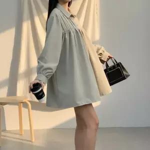 여성 핀턱 셔링 퍼프 미니 원피스 봄 데일리룩