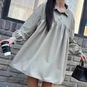 여자 핀턱 셔링 오버핏 데이트룩 미니원피스