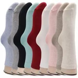 여성 골지 무지 중목 양말 10켤레 줄무늬 양말 학생 선물 패션 골지 무지 면 세트 여자 흰