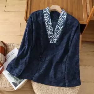 여자 린넨마 자켓 면 마 빈티지 톱 코트 다복 원픽1