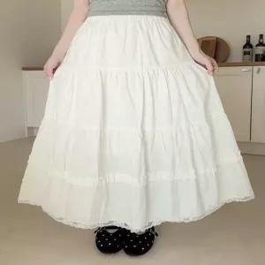 [엘루이즈][엘루이즈] 가드니 로맨틱 캉캉 프릴 레이스 밴딩 롱스커트(2color)