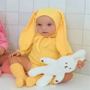 오뜨베베 아기 모자 레인보우 토끼 보넷 칼라풀 신생아 딸국질모자