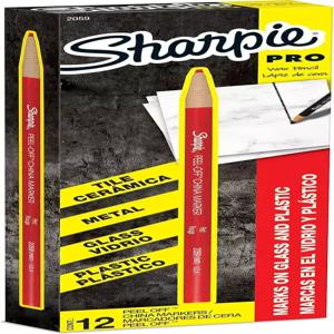 샤피 필 오프 차이나 마커 빨간색 12 카운트