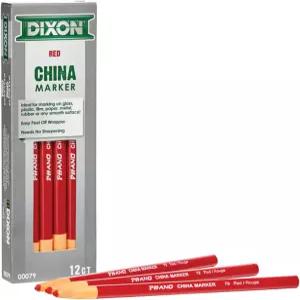 딕슨 인더스트리얼 파노 필 오프 차이나 마커 연필 빨간색 12팩 (00079)