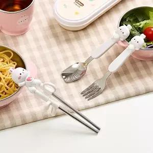 [에디슨]에디슨 프렌즈 4종 스푼포크 세트 교정 젓가락 수저 세트