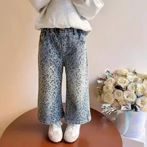 [MK]시크 레오파드 여아 와이드 데님팬츠 206076