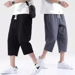 남성 FY055935 캐주얼 시원한 린넨소재 허리밴딩 여름 7부 팬츠