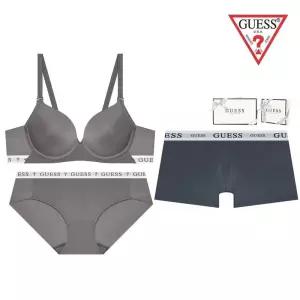 [백화점 홈쇼핑 정품] 게스 언더웨어 25SS 노와이어 커플속옷세트 다크블루 GEWBR162GEWBP162GEMDR163DBU