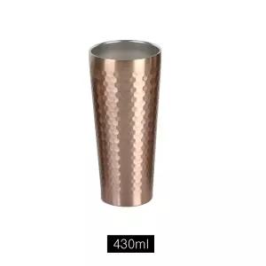 (로즈허니 430ml) 이중진공 스텐컵/식당/탕비실/홈카페/캠핑/음식점/아이스/커피/물컵/에이드/쥬스/카페