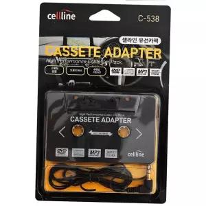 카세트어댑터 셀라인 유선카팩 카세트형 4채널 스마트폰 C-538 mp3