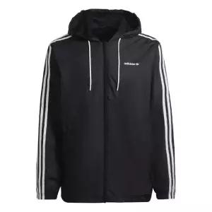 아디다스 남여공용 오리지널스 트레포일 스트라이프 바람막이 자켓 블랙 HC7124
