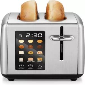 디지털 카운트다운 기능이 있는 엘리트 고메 2 슬라이스 토스터 베이글 및 두꺼운 빵을 위한 엑스트라