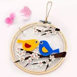 ( )DIY 봄꽃 수틀 액자 만들기 키트 미술 재료 1인용