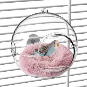 새장용 새 둥지 잉꼬 작은 새집 투명한 모습 관찰 가능 앵무새 버지 코카티엘 러브버드 카나리아(핑크)에